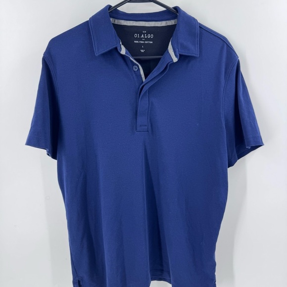 01.Algo Performance ShortSleeve Polo Shirt - Blue / Size Large - Picture 1 of 5